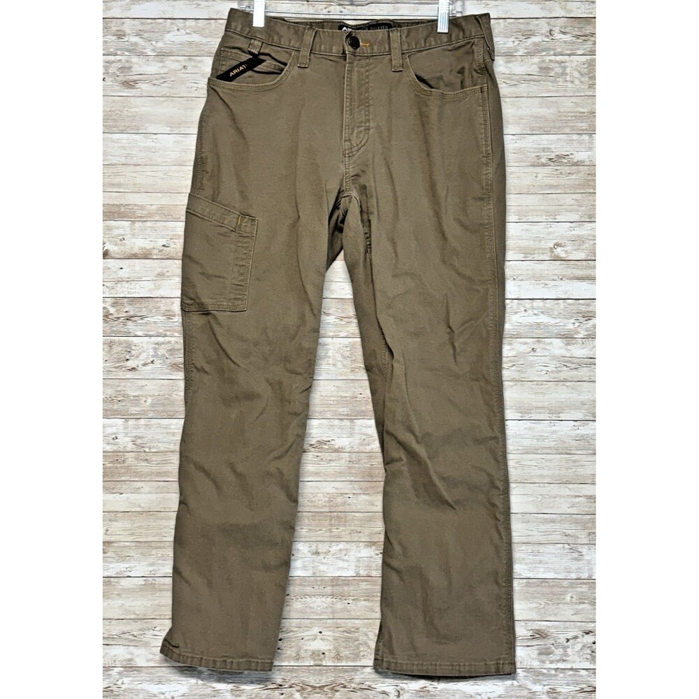 Ariat Rebar M4 Workwear Pants Mens 32x29 Brown Relaxed Fit Straight Leg Outdoor